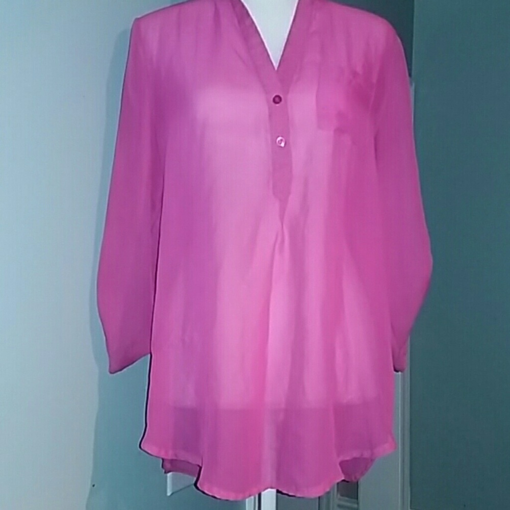 Sheer Hot Pink Kristin Nicole Blouse